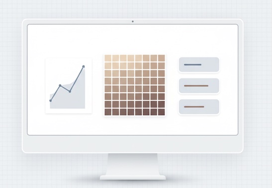 RVR trend line, a cohort heatmap, and a tiny list of top landing pages