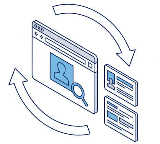 Return path arrows to related posts and a branded search hint