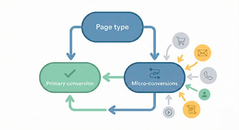 From SEO Traffic Value to Real Revenue: How to Connect Keywords with Conversions primary conversions and micro-conversions around a central page